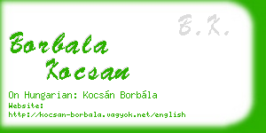 borbala kocsan business card