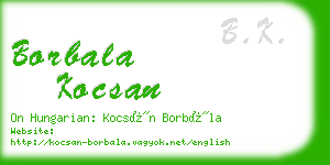 borbala kocsan business card